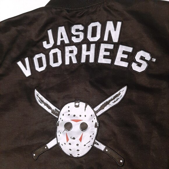 Friday The 13th Jason Voorhees logo F13 Hot Topic Bomber Jacket Large like new - Picture 6 of 13